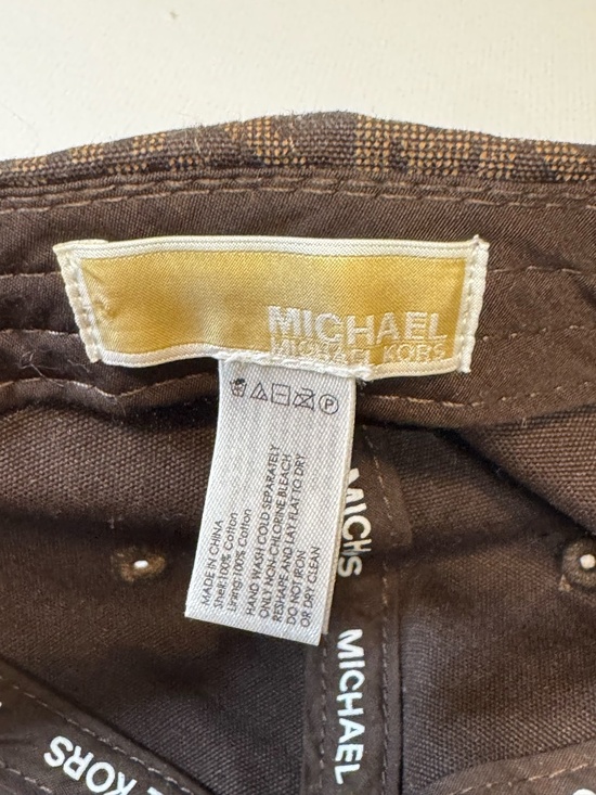 Michael Kors Signature MK Logo Brown Adjustable Baseball Cap Hat